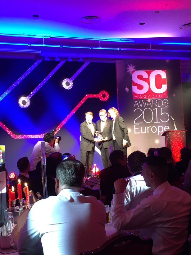 Presenting at the SC Magazine European Cybersecurity Awards